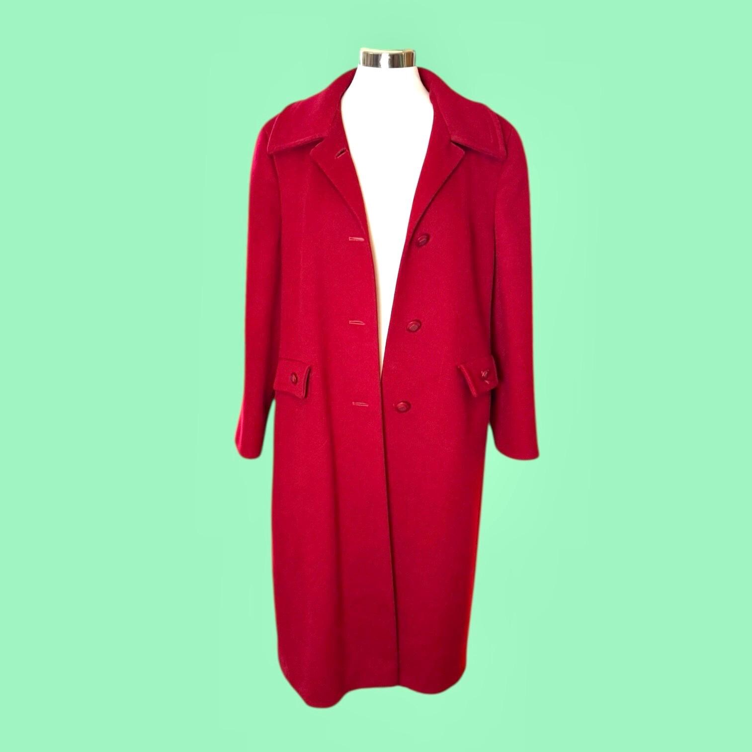 80年代ヴィンテージ レッドウールコート Bromley Petite Union Made 