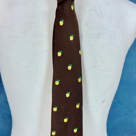 Vintage 70's Yellow Apple Polyester Necktie - image 5