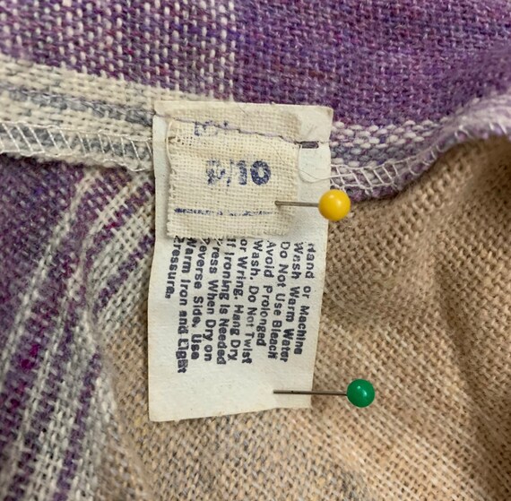 Vintage 70's Wool Pleated High Waisted Midi Skirt… - image 10