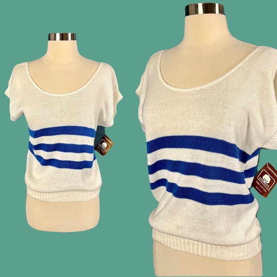 Vintage 80's NWT Cotton Knit Top - image 1