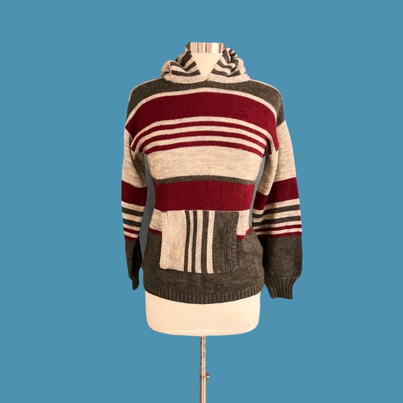 Vintage 70's Beewear Kangaroo Pocket Striped Hood… - image 5