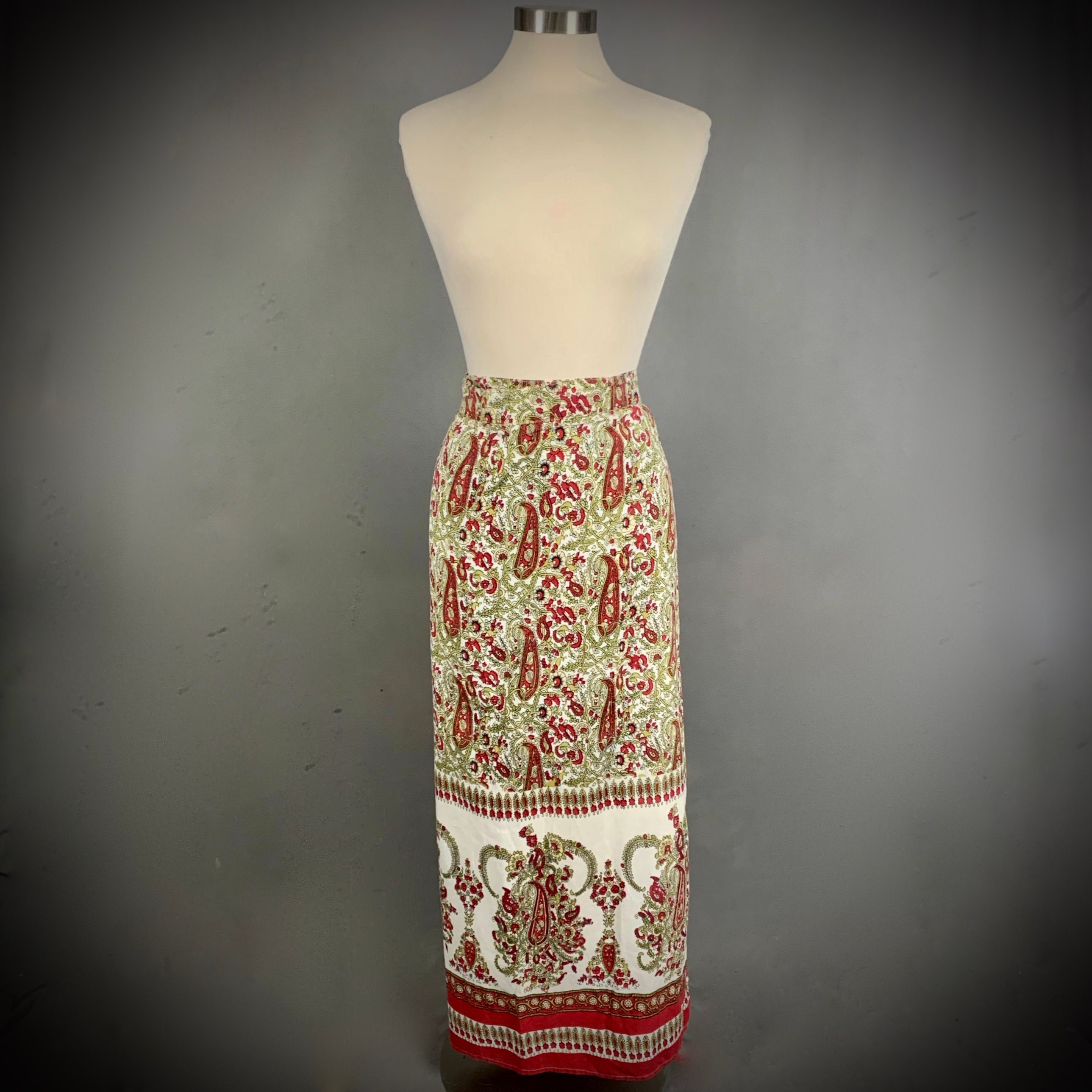 VIntage 70's Indian Cotton Wrap Skirt Maxi Skirt | Etsy