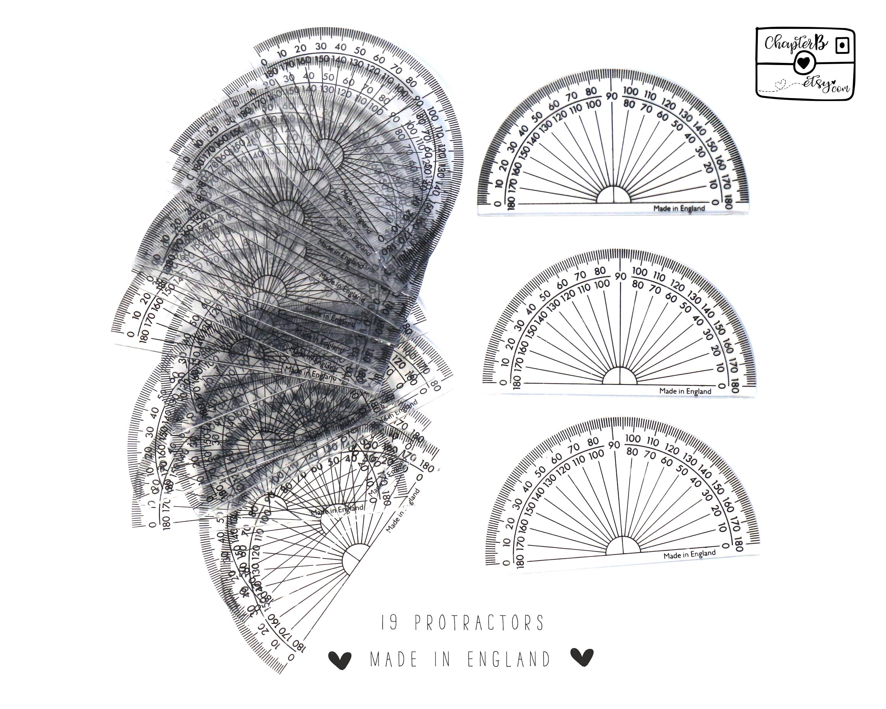 19 Protractors Made in England Arts Craft Supply Drawing Etsy