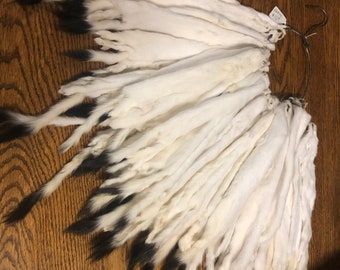 Decor White Ermine Weasel Tanned Fur Pelt Hide For Sale St5149 Real Genuine Stoat Skin