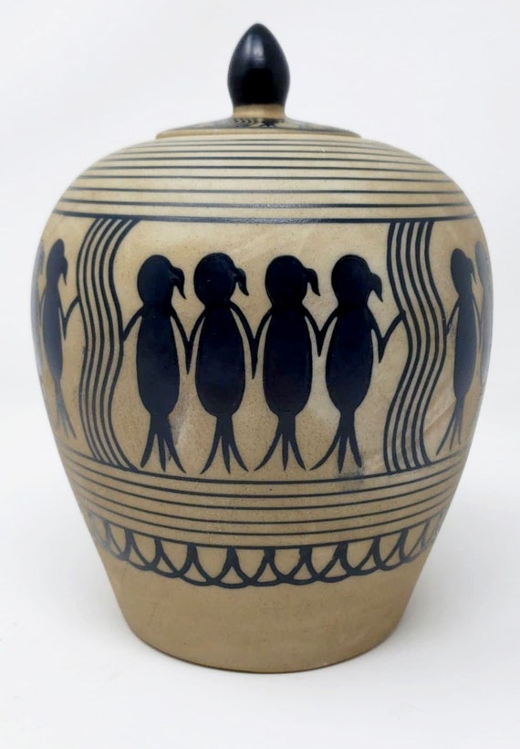 Vintage Ceramic Jar With Lid Pottery Spice Jar With Lid Etsy