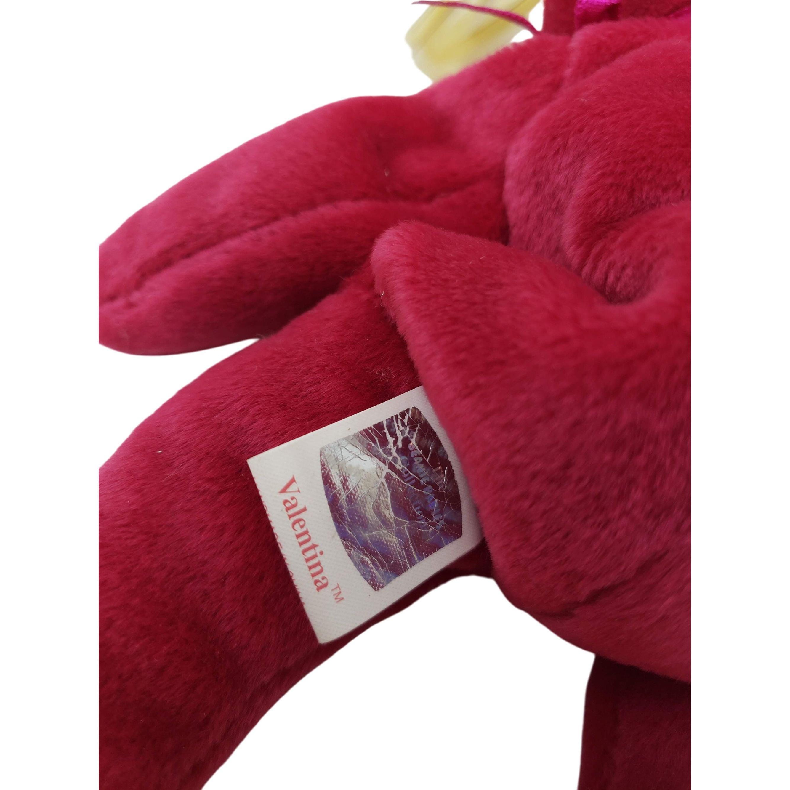 TY Beanie Baby Valentina 1998, 5th Gen Hang Tag With Errors