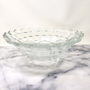 Vintage Fostoria Bowl, 1970s | American Cubist Pattern | Fostoria Glassware | Depression Era | Housewarming Gift | Collectible Glass