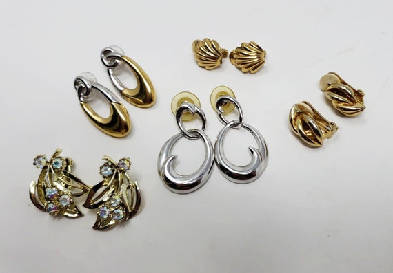 Vintage Monet Earrings, Set of 5, Designer Marked… - image 1