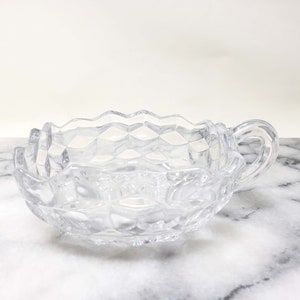 Vintage Fostoria American Flared One Handle Nappy | Fostoria Glassware | Fostoria American | Pressed Glass Bowl | Crystal Nappy | Gift