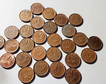 Vintage Kanadische Münze, 1 Cent Kanada Münzen, 28er Set, Ahorn Blätter, Sammlergeld 1960 1962 1963 1964 1965 1966 1968