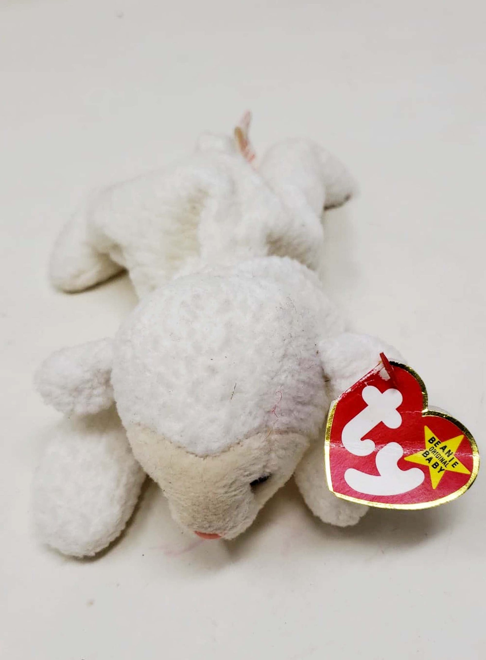 Fleece the Lamb TY Original Beanie Baby 4th Gen Heart Tag Canada 1996