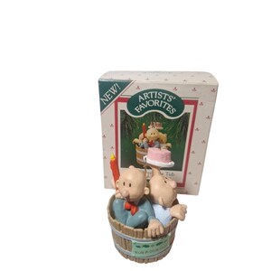 Ornamento preferito dagli artisti Hallmark Vintage, tre uomini in una vasca, di Donna Lee