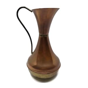 Antique Copper Brass Pitcher, Vintage Jug, Watering Can, Copper Jug, Copper Pitcher, Rustic Decor,  Antique Metalware