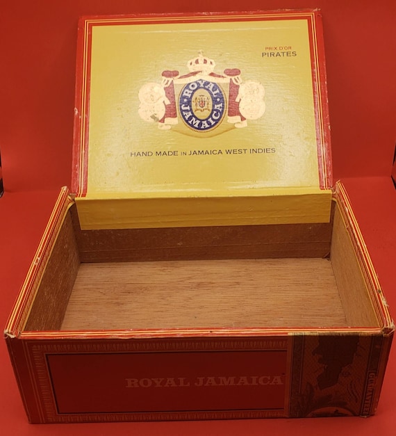 Vintage Cigar Box by Royal Jamaica 50 Cigars, Wooden Box, Keepsake