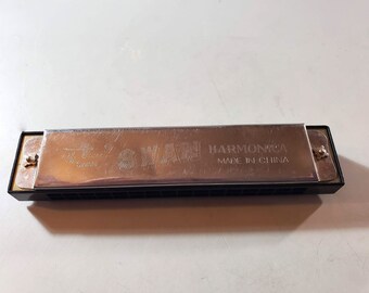 Vintage Swan Harmonica, Collectible Music Instrument