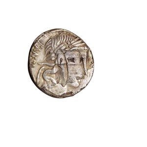 Ancient Roman Republic Coin C. Vibius Pansa AR Denarius 90 BC Head Of Apollo Rome Collectible Vintage Coin