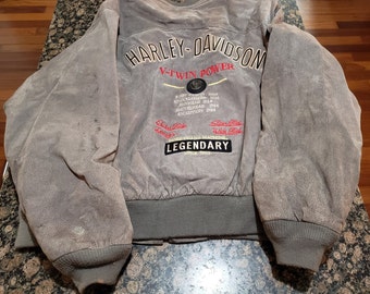 Vintage Mens HARLEY DAVIDSON Bomber Jacket Suede Leather