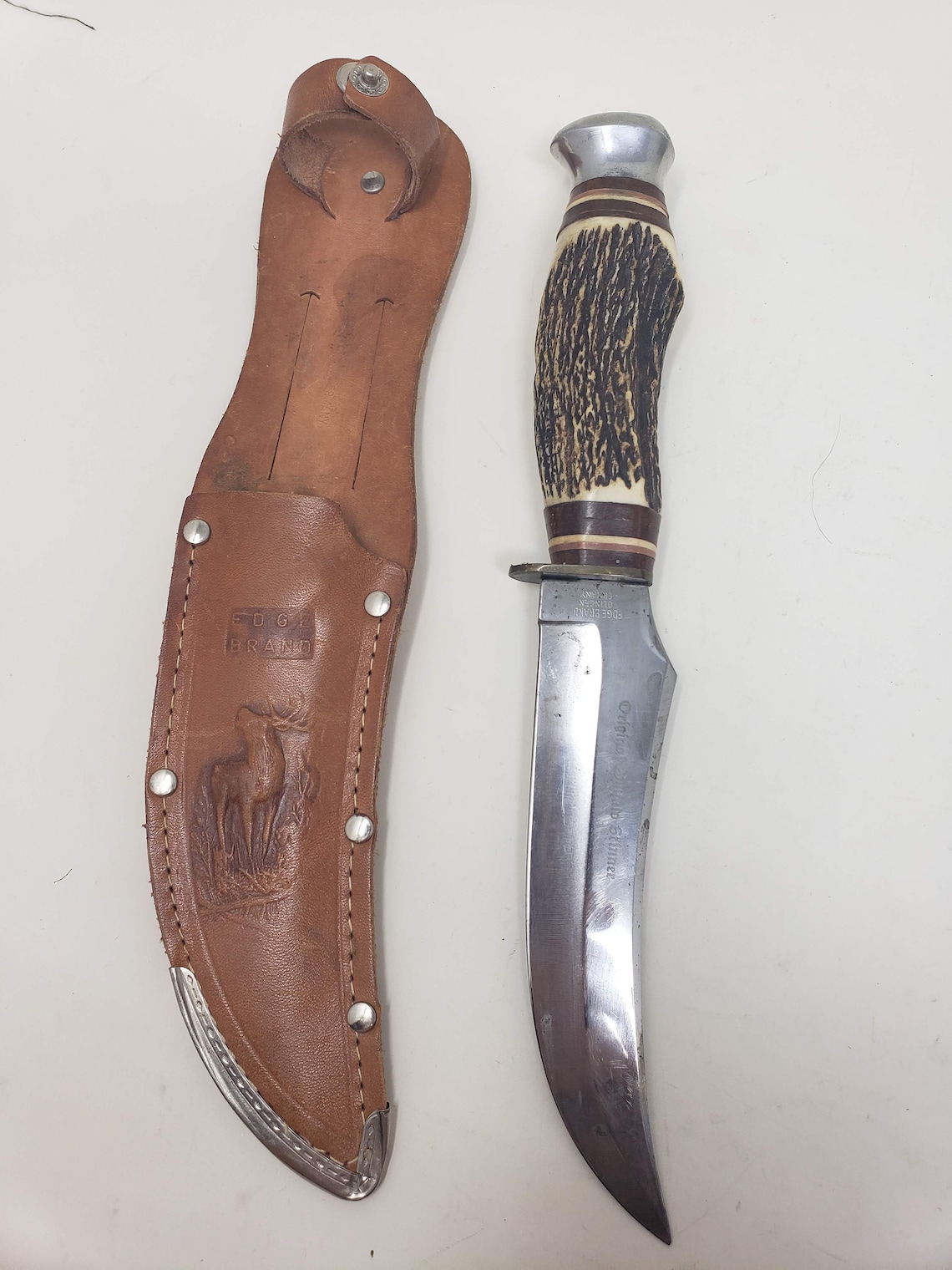 Vintage Edge Brand 496 Original Buffalo Skinner Hunters Knife Etsy