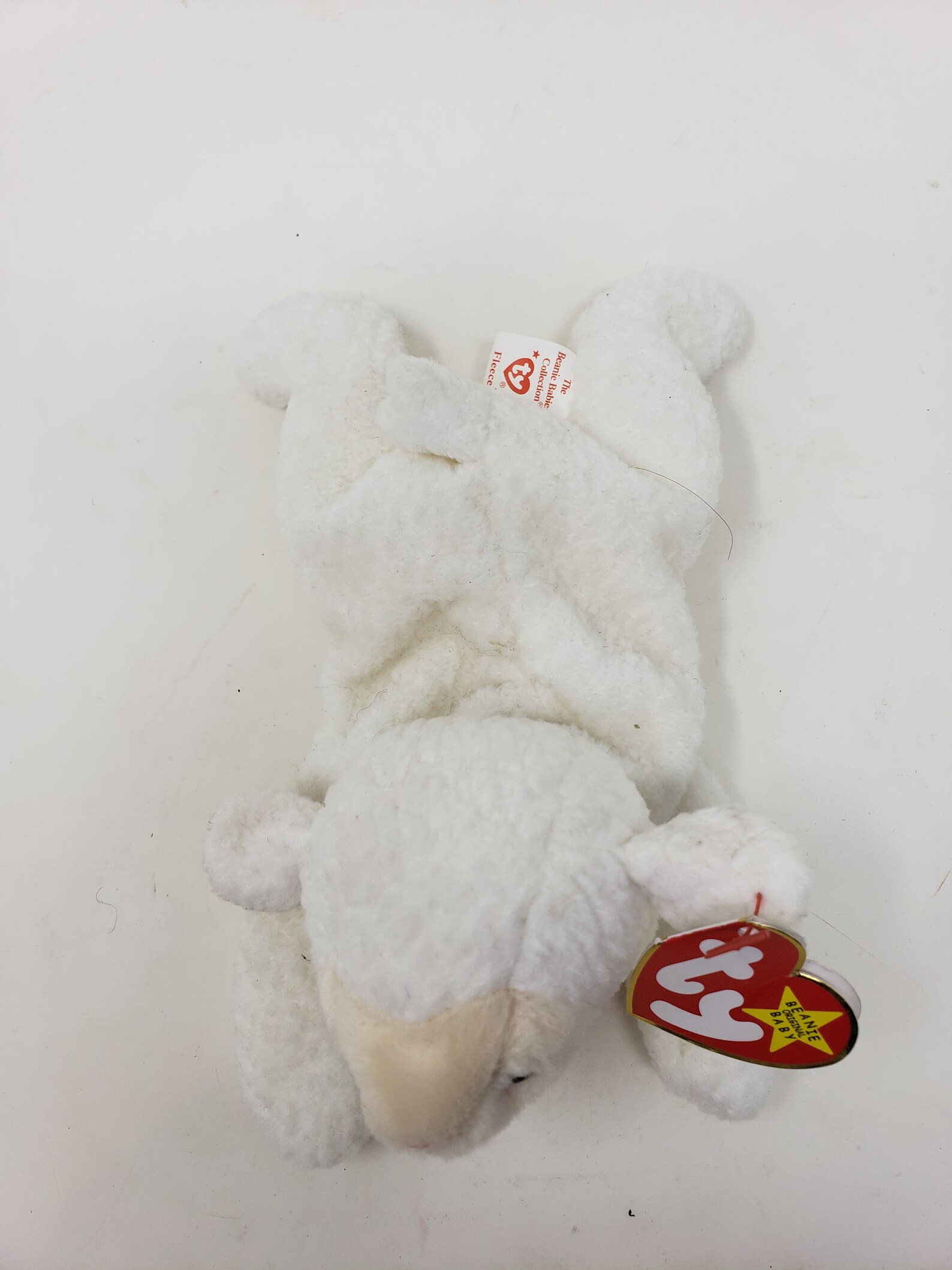 Fleece the Lamb TY Original Beanie Baby 4th Gen Heart Tag Canada 1996