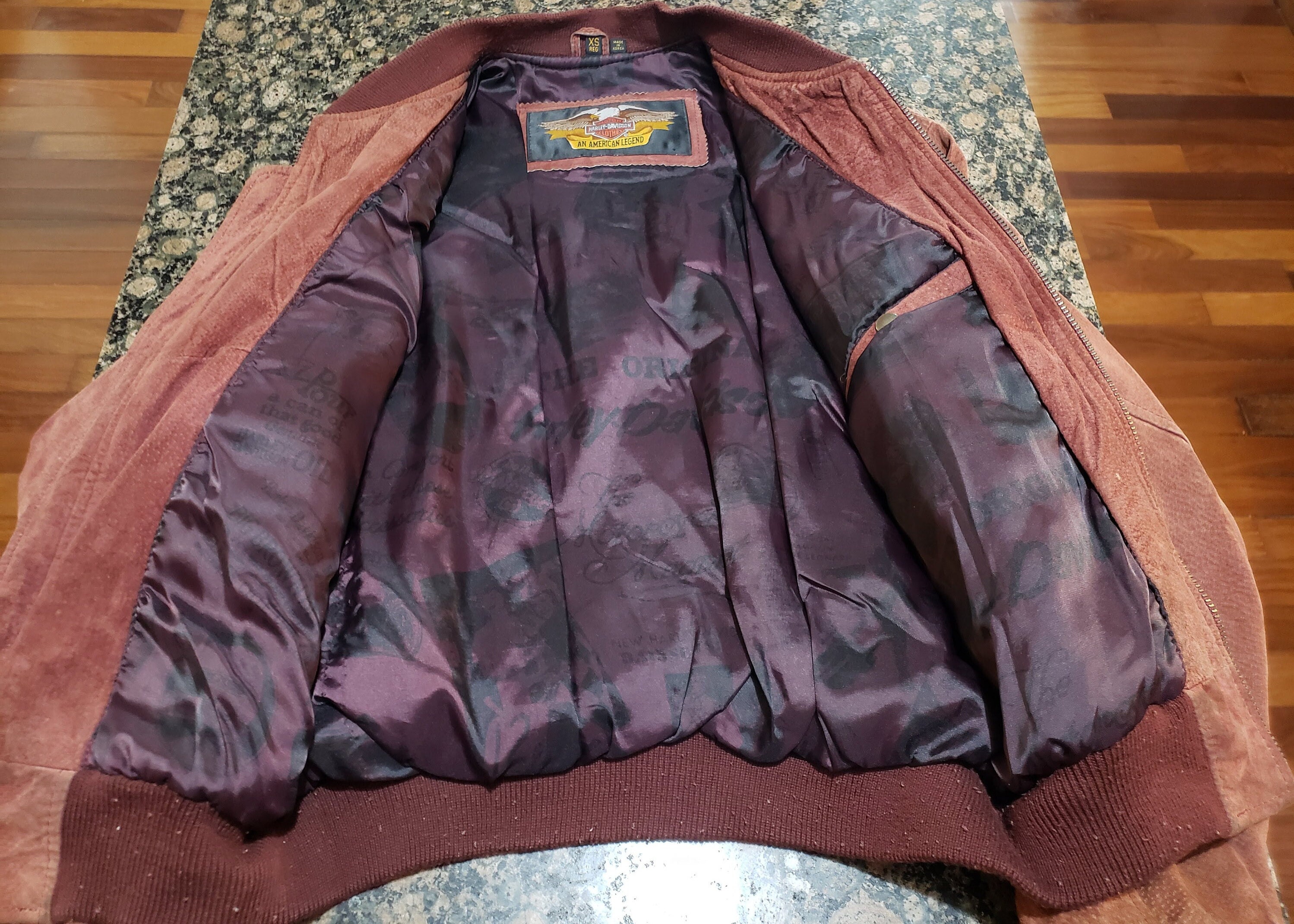 Vintage Mens HARLEY DAVIDSON Bomber Jacket Suede Leather