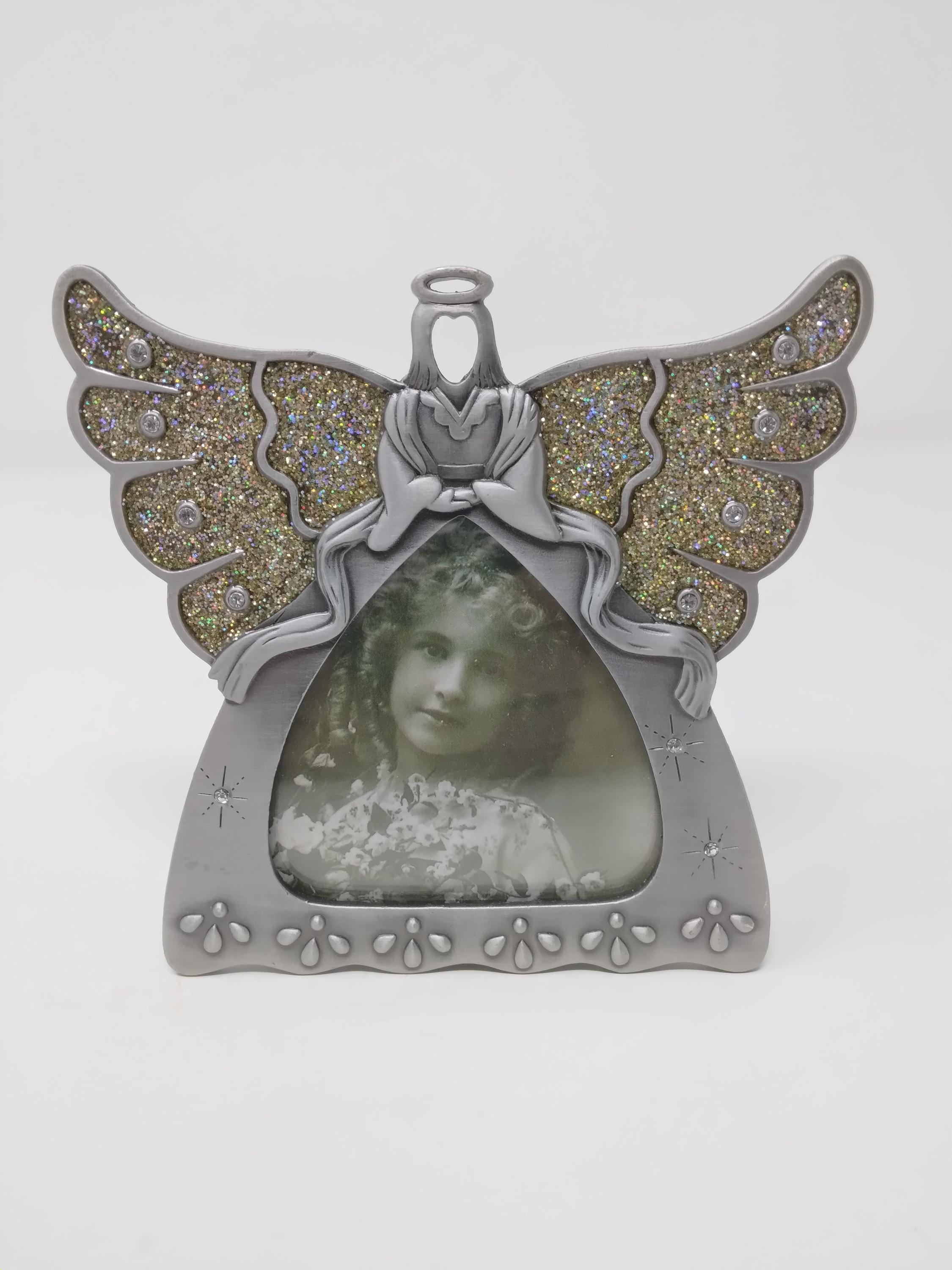 Red Angels Frame Pewter Angel Picture Frame With Spread Glittery Wings 5