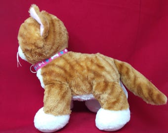 Build A Bear Promise Pet Orange White Tabby Cat Plush Stuffed Animal Toy