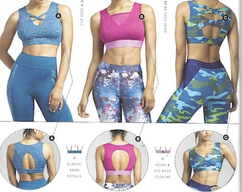 856030 Misses Knit Sports Bras, Sizes 30-44, New Uncut Simplicity Pattern