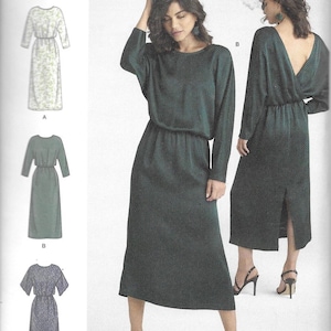 90106  Misses Dress with Back and Sleeve Variations, Sizes 6-14, New Uncut Simplicity Pattern 9010