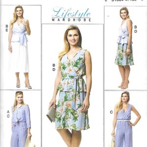 B65686 Misses Top, Jumpsuit, Skirt, Sash, Sizes 6-14, New Uncut Butterick Pattern