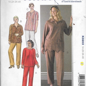 Kwik Sew K3203 Pattern Womens Tunics & Pants 1X-4X BN 