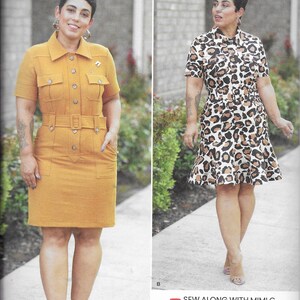 946316 Misses MiMi G Shirt Dress/ Belt, Sizes 16-24 New Uncut Simplicity Pattern