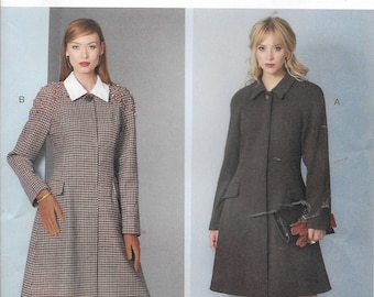 V18368 Misses Long Coat  Sizes 8-16 New Uncut Vogue Pattern