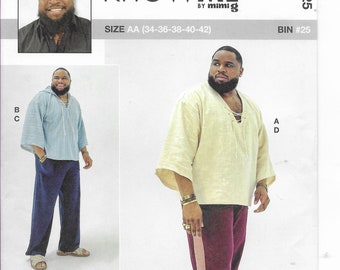ME202534 Men's Top, Hoodie, Pants Sizes 34-42 New Uncut Know Me Pattern
