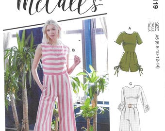M81196 Misses Rompers, Jumpsuit/Belt, Sizes 6-14, New Uncut  Marlow McCalls Patt
