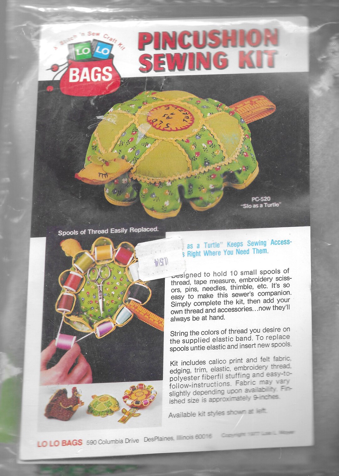 Turtle Pincushion Sealed Vintage 1977 Sewing Kit - Etsy