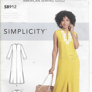 891216 Misses V Neck Dresses Sizes 16-24 New Uncut Simplicity Pattern