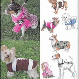 1239 Dog Coats In Sizes Small Thru Large, New Uncut Simplicity Pattern 1239