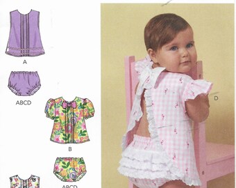 B6884 Infants' Top/ Ruffle Panties Size NB-XLG New Uncut Butterick Pattern