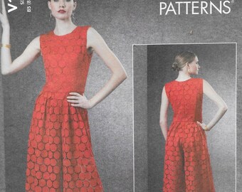 V180616 Miss & Misses' Petite  Jumpsuit Sizes 16-24 New Uncut Vogue Pattern