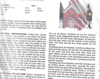 Mary Maxim Musical Village Chapel Plastic Canvas Cross Stitch Kit #13983