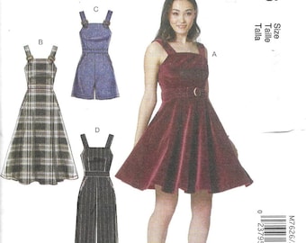 M76264 Misses Dresses, Romper, Jumpsuit, Belt  Sizes 4 Thru 12, New Uncut McCalls Pattern