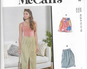M82226 Misses High Waist Skirt Sizes 6-14 New Uncut McCalls Pattern Easy Sew