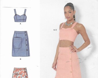 955216 Misses CropTop/Wrap Skirts MiMi G Sizes 16-24 New Uncut Simplicity Pattern