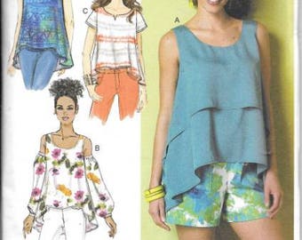 B6355XS Misses Loose Pullover Tops, Sizes XSM Thru Med, New Butterick Pattern 6355