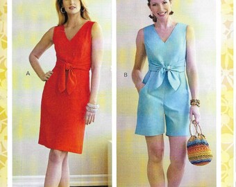 B67606 Misses Dress and Rompers, Sizes 6-14, New Uncut Butterick Pattern (Lisette)