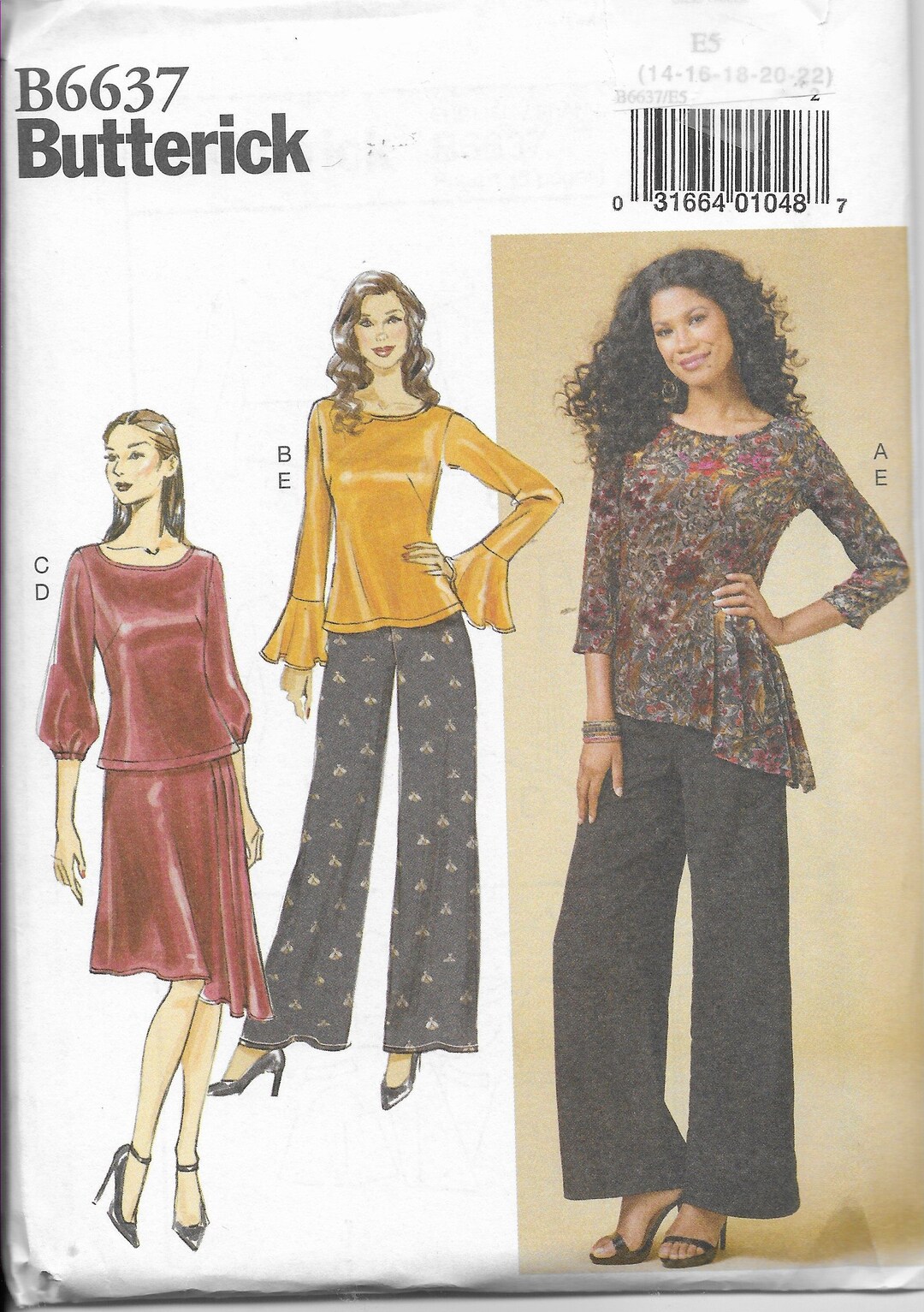 B66376 Misses/or Miss Petite Top, Skirts Pants, Sizes 6 Thru