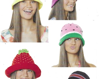 Double Knit Hats 6 Designs Leaflet by King Cole