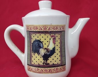 Vintage Bay Island Inc  Microwave Safe 8oz Rooster Teapot W/Lid