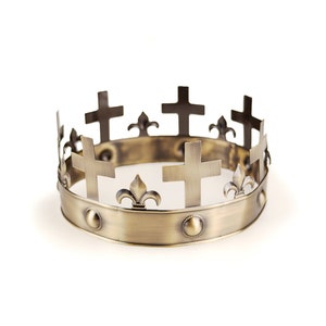 Golden King&#39;s Crown: Medieval Cross Headpiece, Renaissance Cosplay