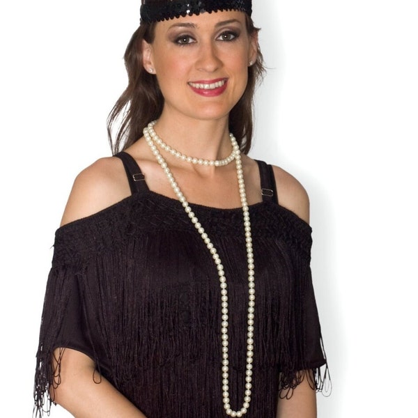 Faux Pearl Necklace 30in Length Elegant 1920's Flapper Style Gatsby Party Costume